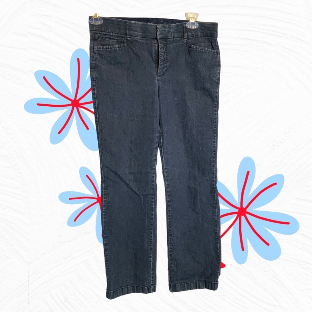 JM Collection Dark Gray Blue Jeans w Button & Slide Closures Wm 8S (Vintage?)
